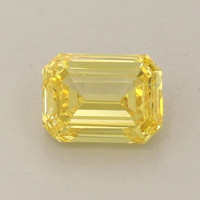 0.72 Carat Emerald Cut Fancy Yellow