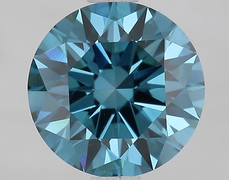 1.73 Carat Round Cut Fancy Blue