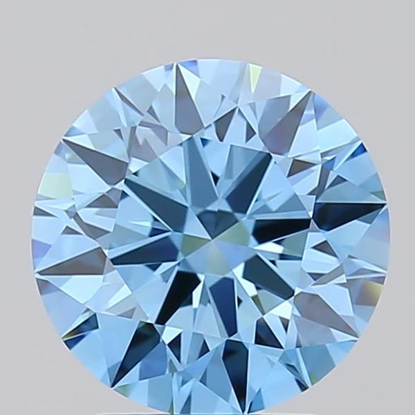 2.08 Carat Round Cut Fancy Blue