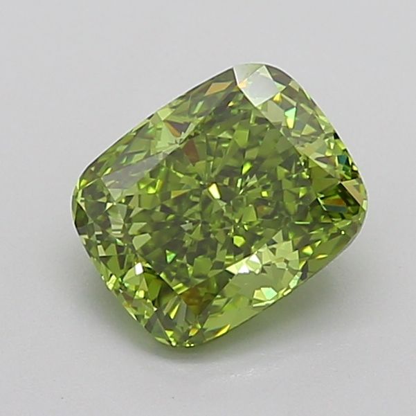 2.06 Carat Cushion Cut Fancy Green