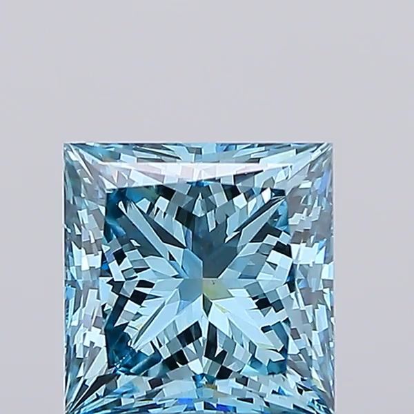 4.16 Carat Princess Cut Fancy Blue