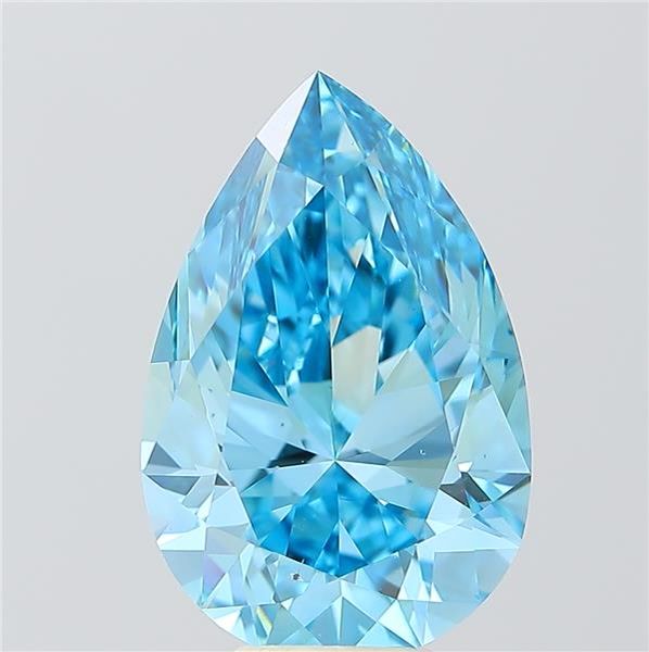 7.01 Carat Pear Cut Fancy Blue