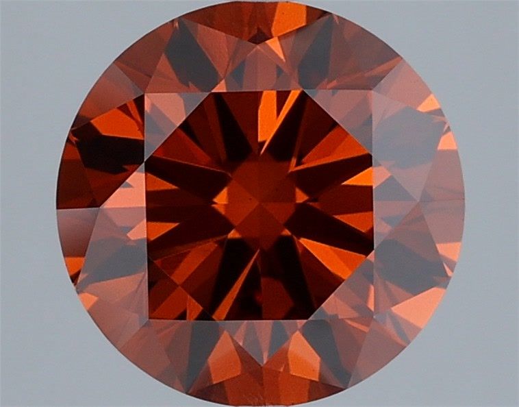 2.96 Carat Round Cut Fancy Orange