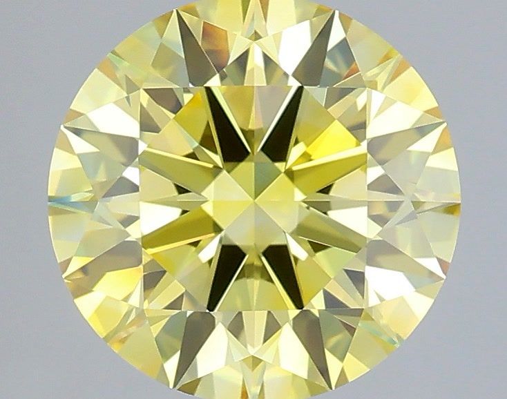 2.08 Carat Round Cut Fancy Yellow