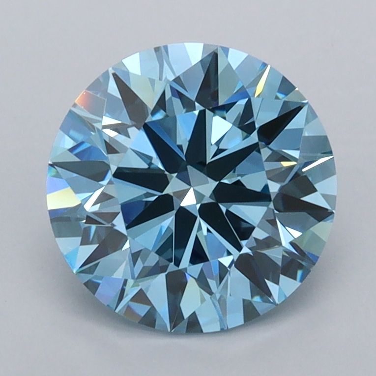 1.89 Carat Round Cut Fancy Blue