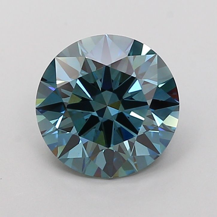 2.58 Carat Round Cut Fancy Blue