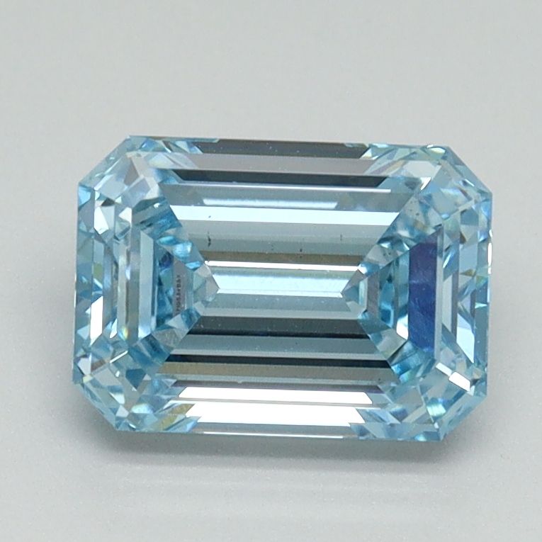 1.56 Carat Emerald Cut Fancy Blue