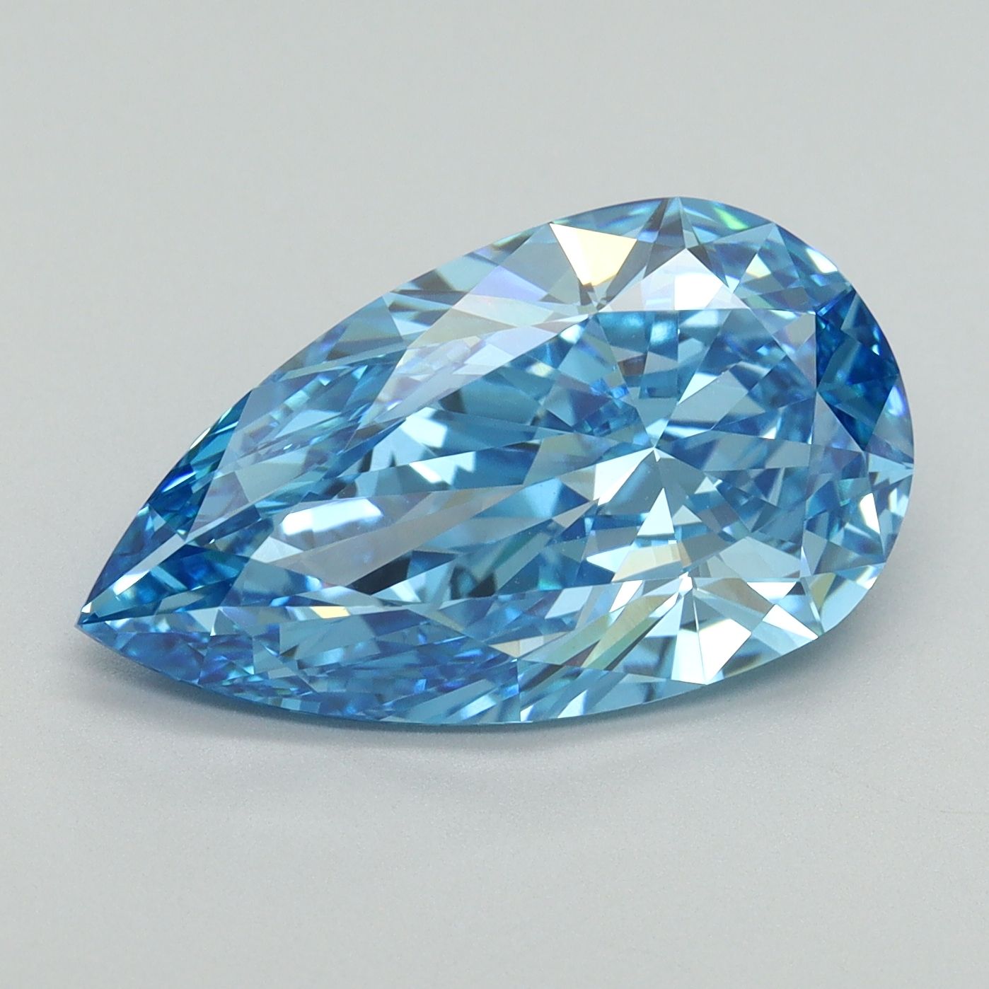 5.30 Carat Pear Cut Fancy Blue