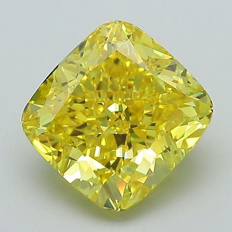 2.56 Carat Cushion Cut Fancy Yellow