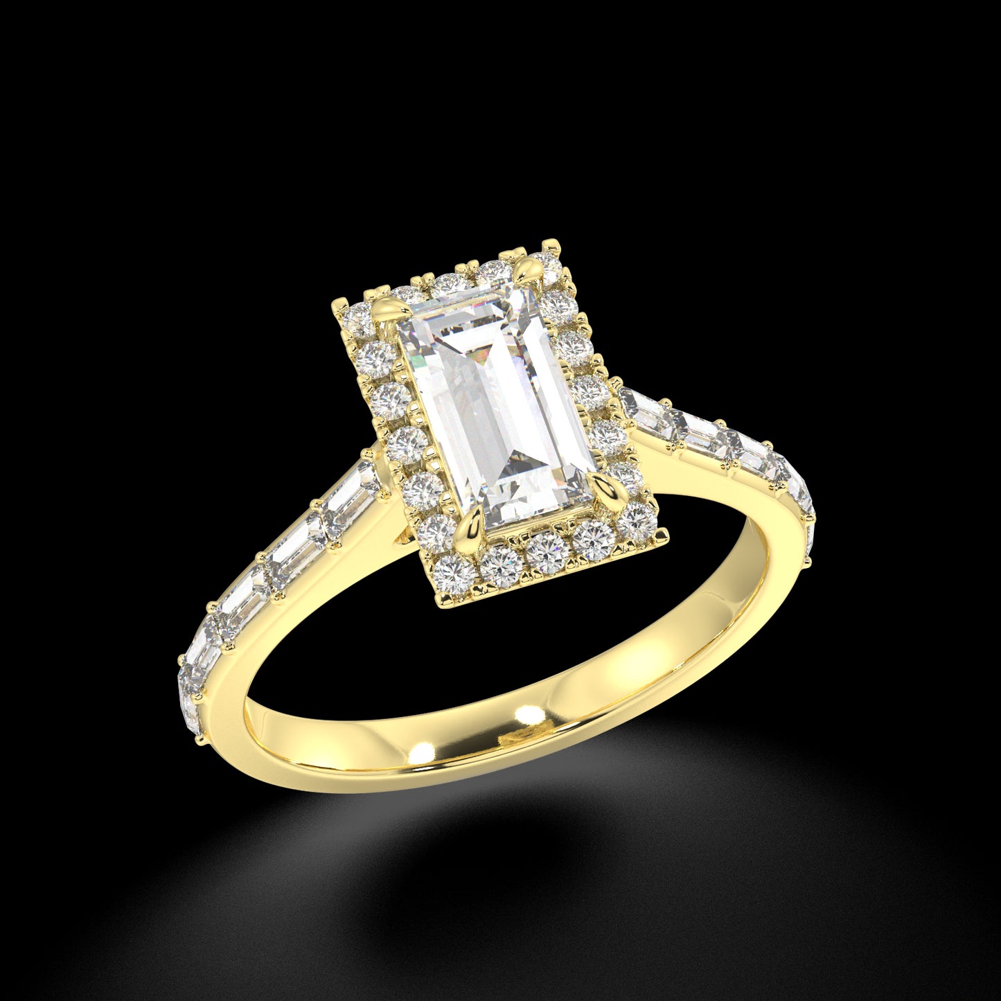 Eleanor Baguette Diamond Engagement Ring