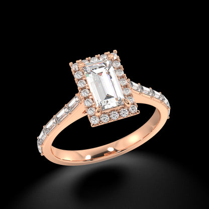 Chloe Baguette Diamond Engagement Ring