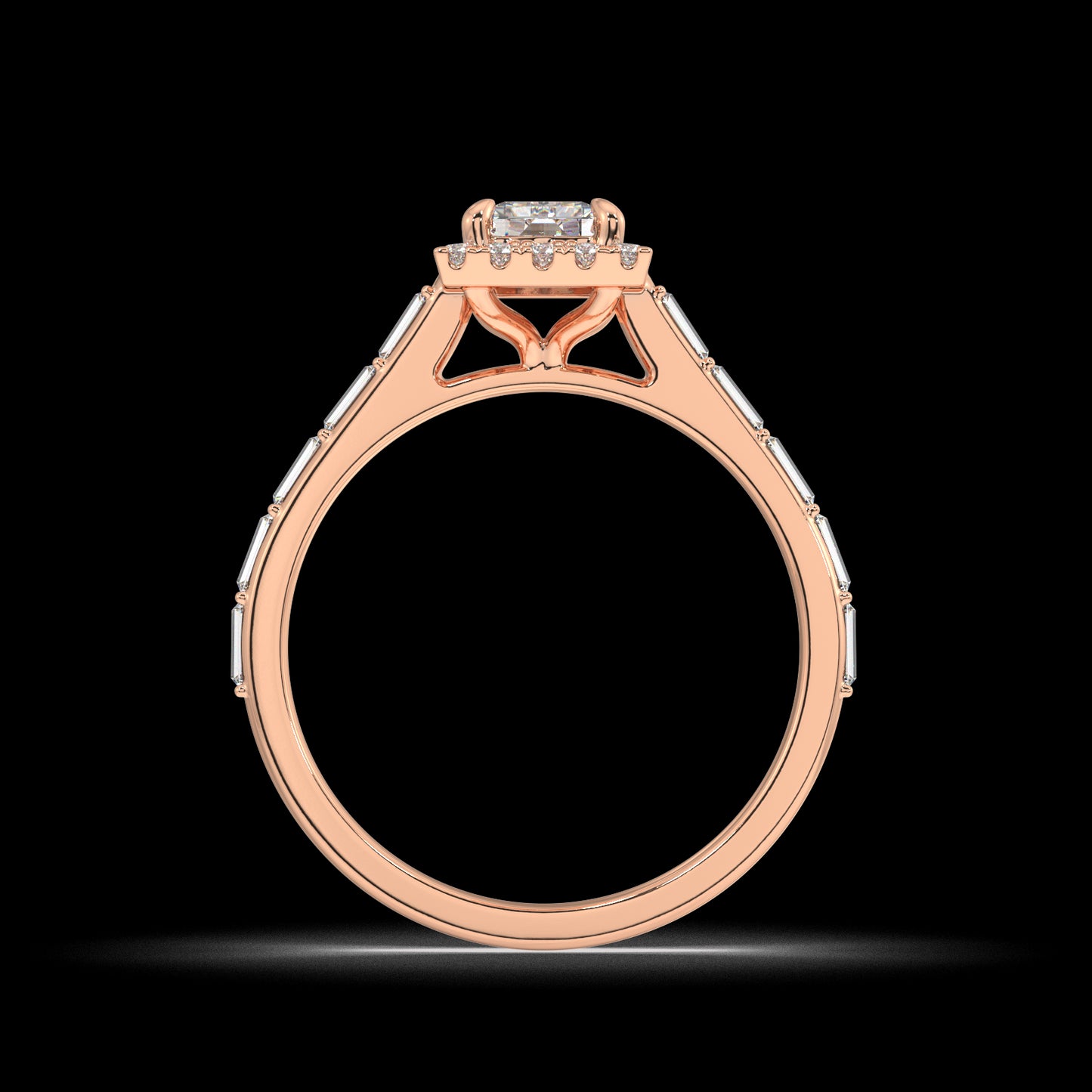 Chloe Baguette Diamond Engagement Ring