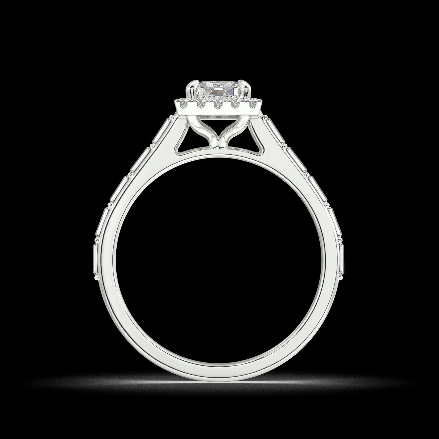 Chloe Baguette Diamond Engagement Ring