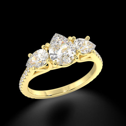 Hazel Pear Diamond Engagement Ring