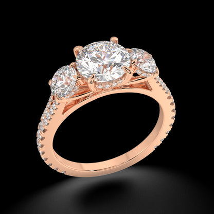 Luna Round Diamond Engagement Ring