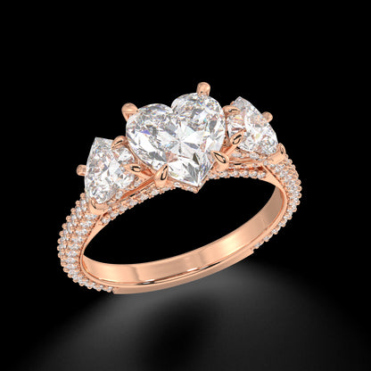 Amelia Heart Diamond Engagement Ring