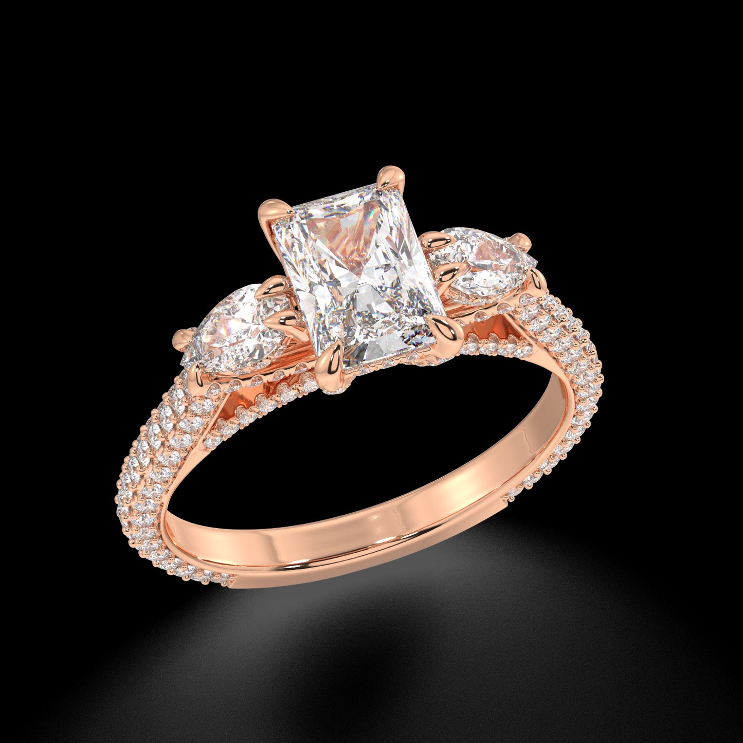 Willow Radiant Diamond Engagement Ring