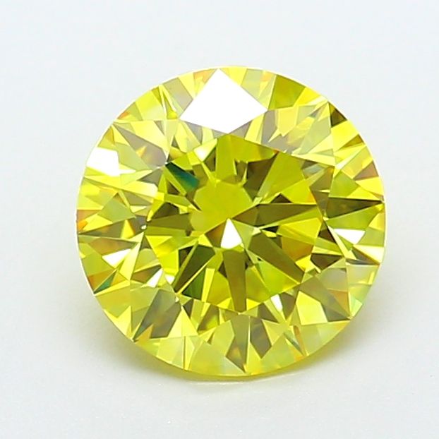 1.94 Carat Round Cut Fancy Yellow