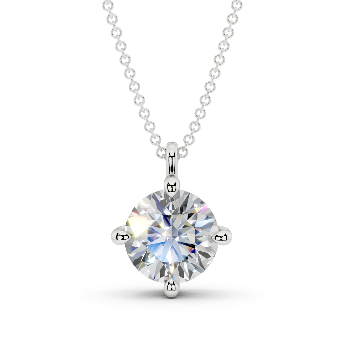 Classic Solitaire Round Cut Diamond Necklace