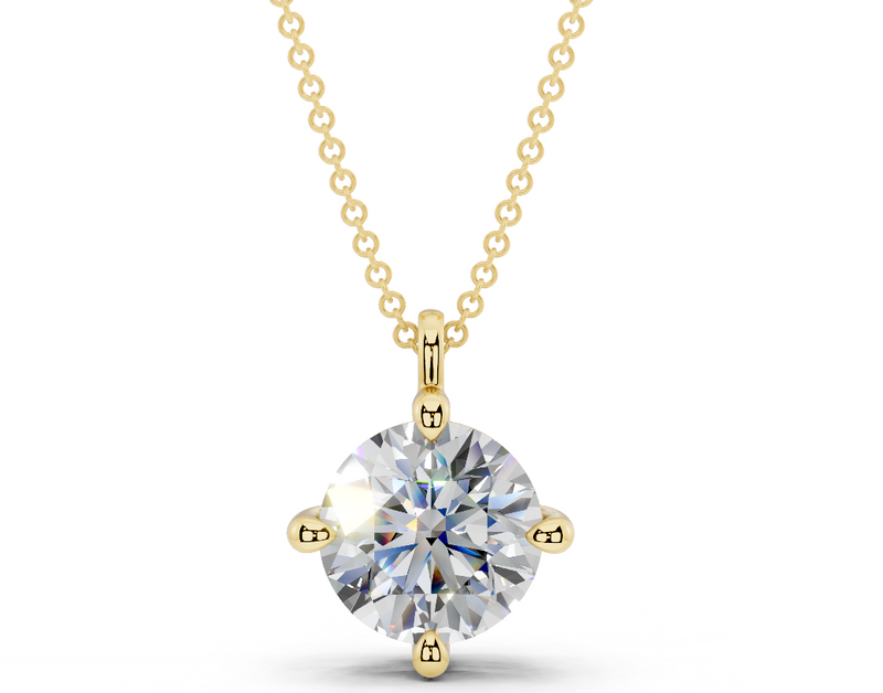 Classic Solitaire Round Cut Diamond Necklace