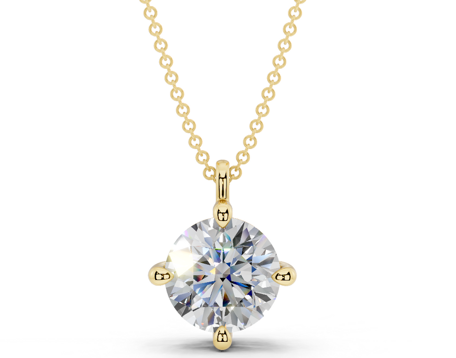 Classic Solitaire Round Cut Diamond Necklace