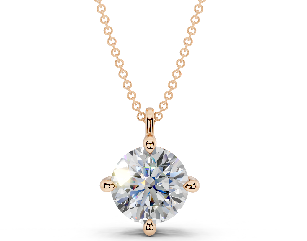 Classic Solitaire Round Cut Diamond Necklace