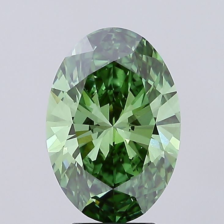 4 Carat Oval Cut Fancy Green