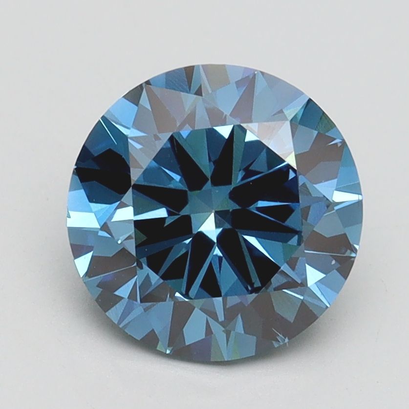 2.00 Carat Round Cut Fancy Blue
