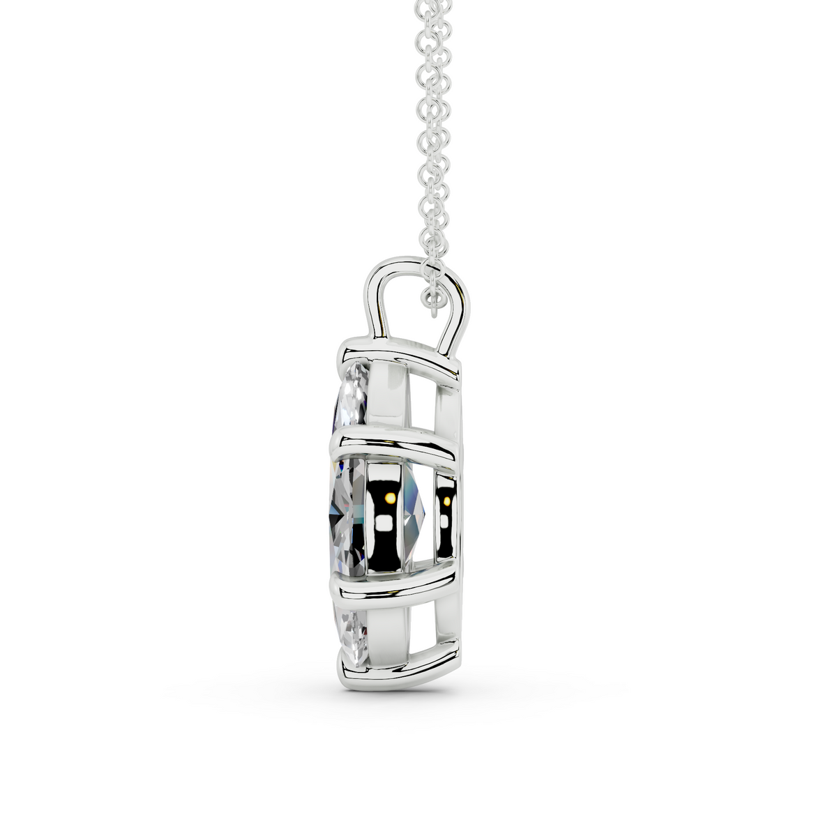 Classic Solitaire Marquise Cut Diamond Necklace