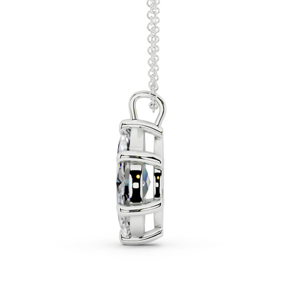 Classic Solitaire Marquise Cut Diamond Necklace