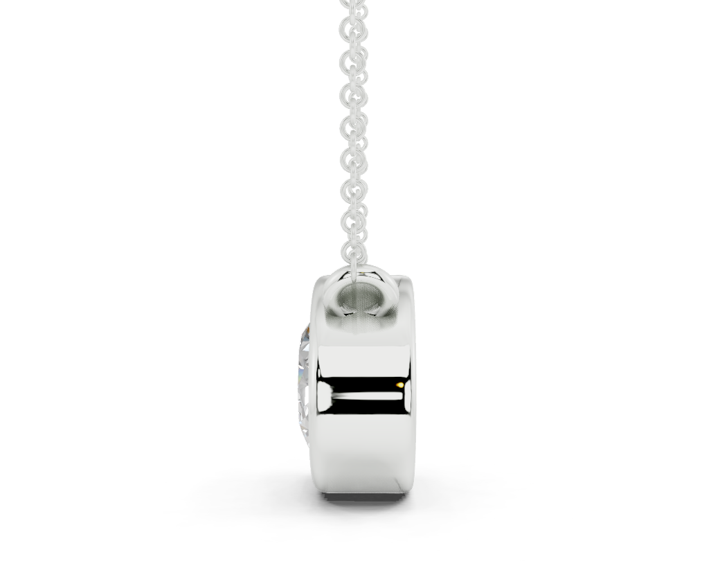 Bezel-set Solitaire Oval Cut Diamond Necklace