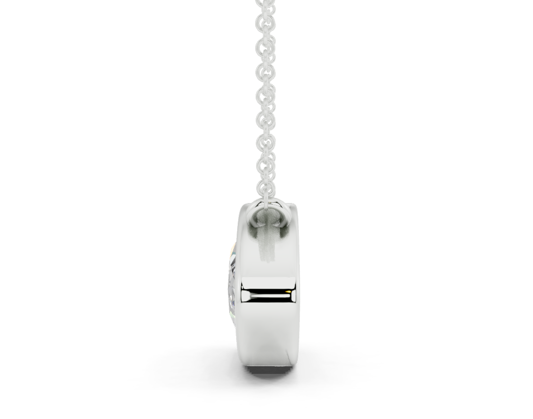 Bezel-set Solitaire Marquise Cut Diamond Necklace