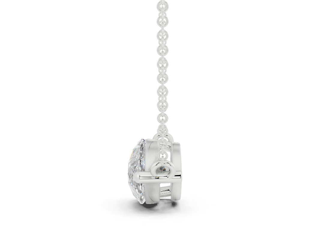 Diamond Solitaire Pear Cut Diamond Necklace