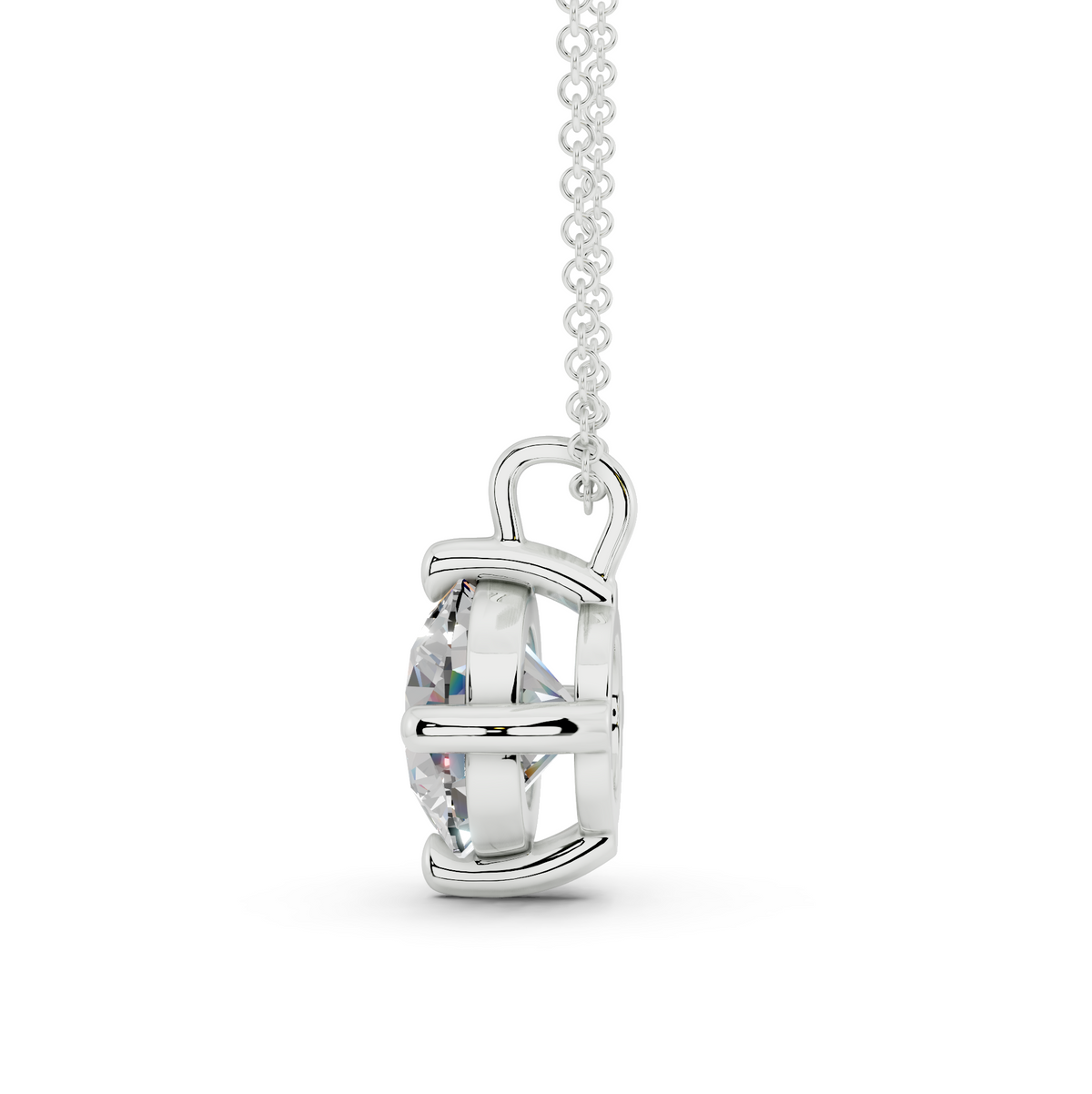 Classic Solitaire Round Cut Diamond Necklace