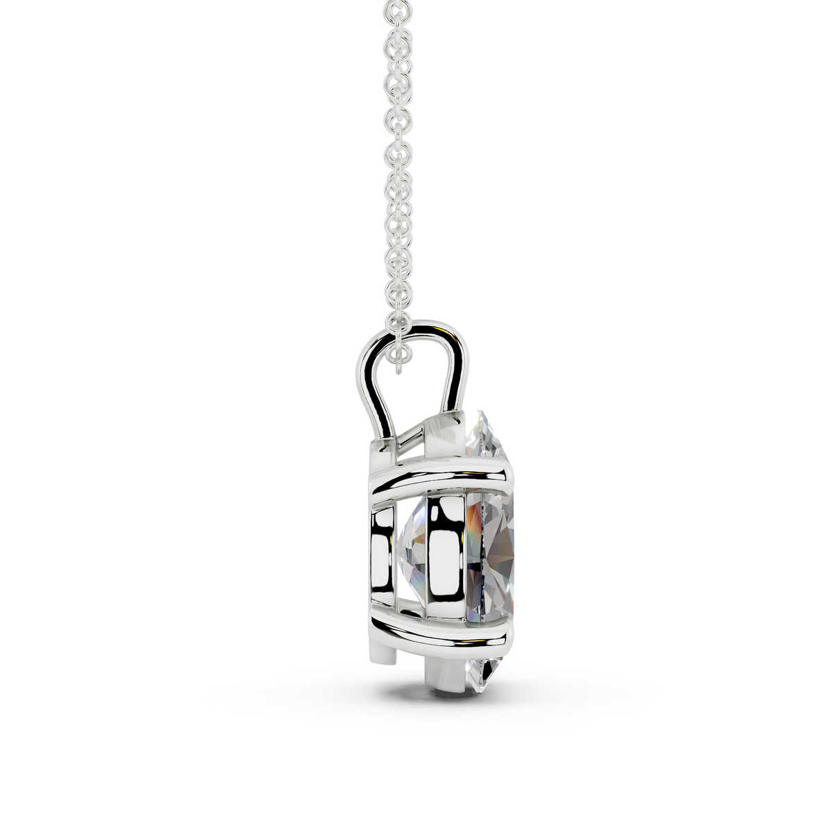 Classic Solitaire Oval Cut Diamond Necklace