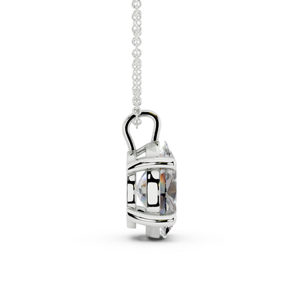 Classic Solitaire Oval Cut Diamond Necklace
