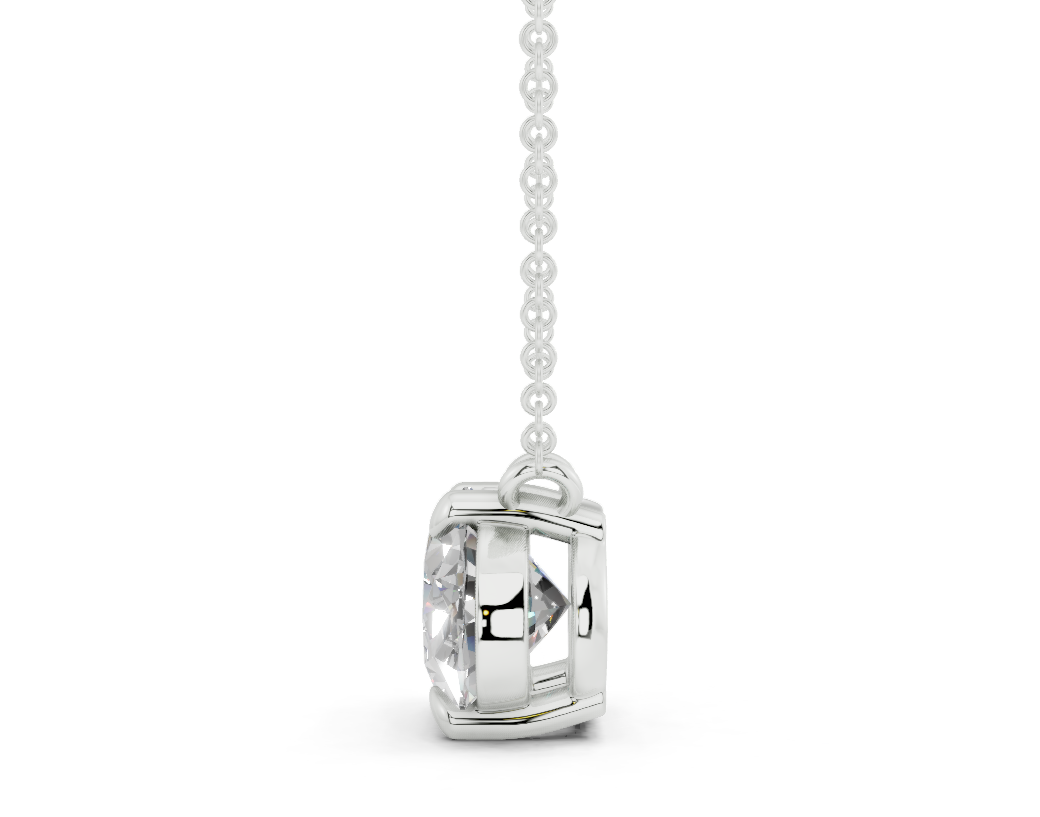 Diamond Solitaire Oval Cut Diamond Necklace