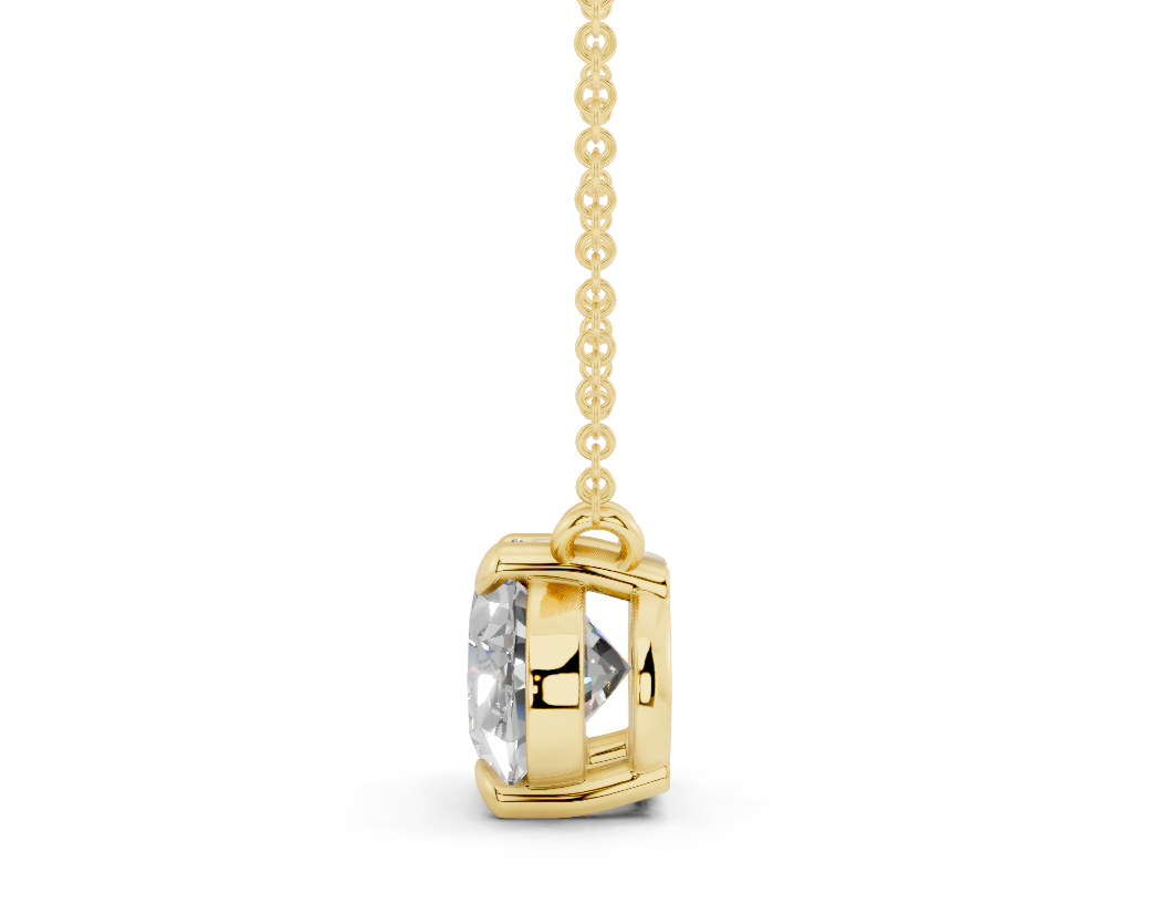 Diamond Solitaire Oval Cut Diamond Necklace