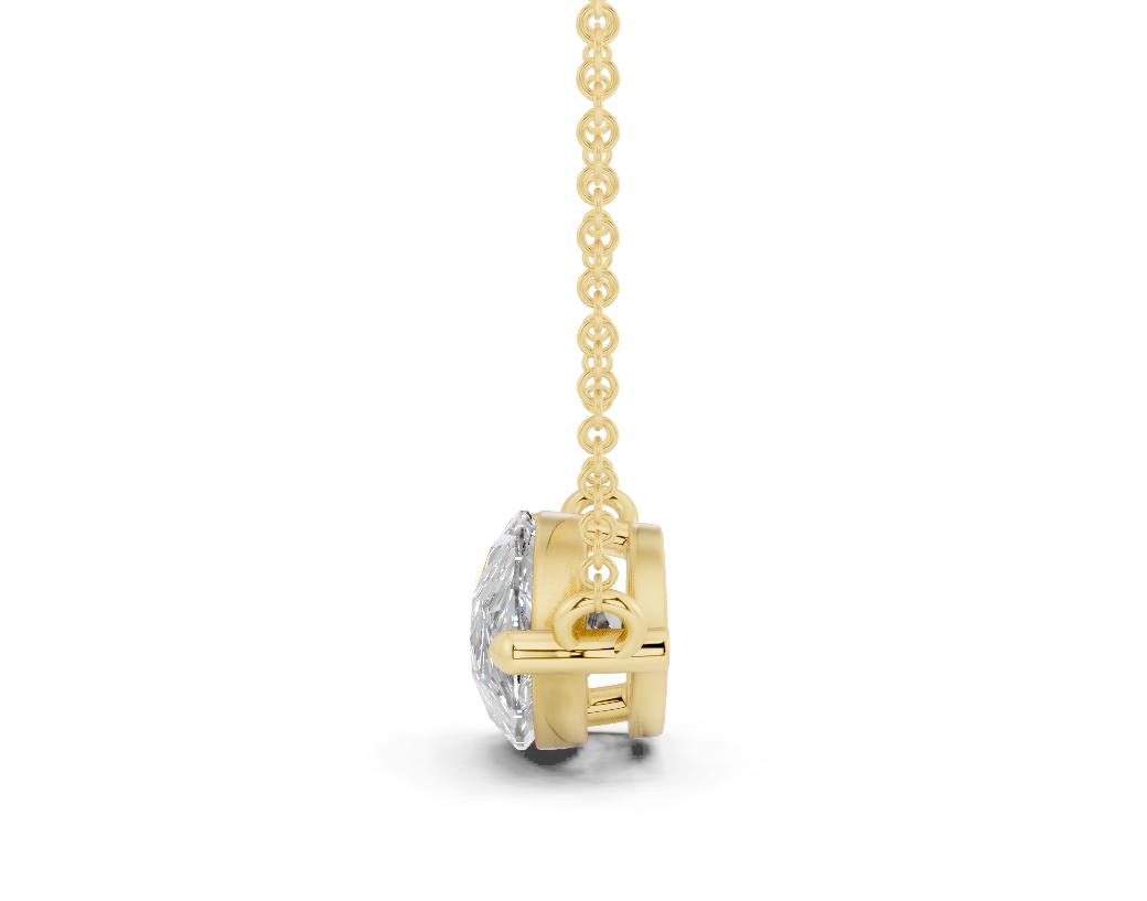 Diamond Solitaire Pear Cut Diamond Necklace