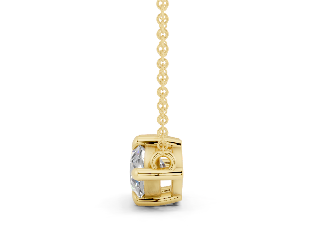 Diamond Solitaire Marquise Cut Diamond Necklace