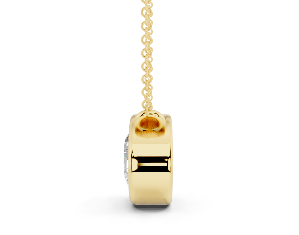 Bezel-set Solitaire Oval Cut Diamond Necklace