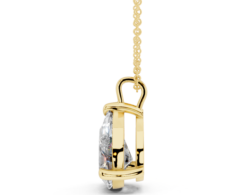 Classic Solitaire Pear Cut Diamond Necklace