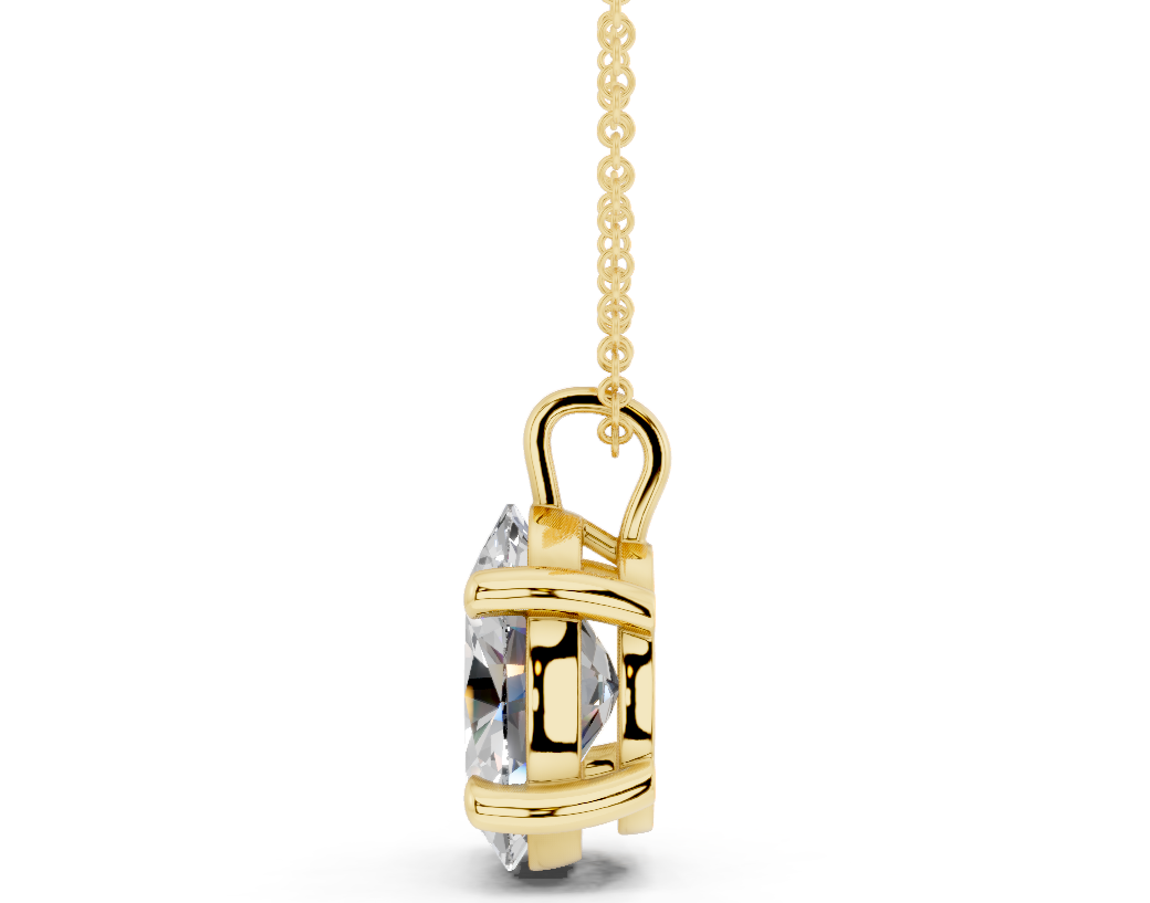 Classic Solitaire Oval Cut Diamond Necklace