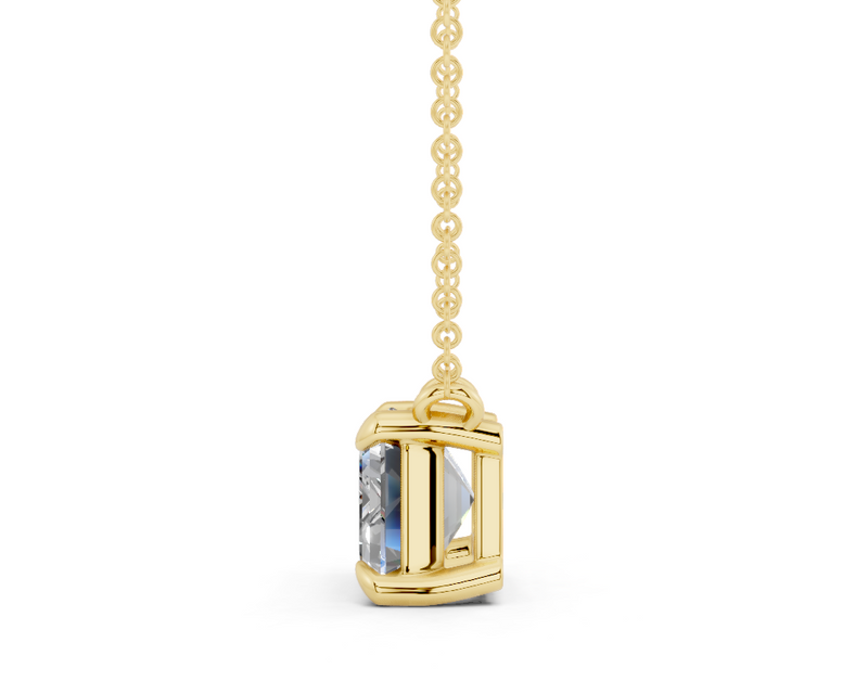 Diamond Solitaire Emerald Cut Diamond Necklace