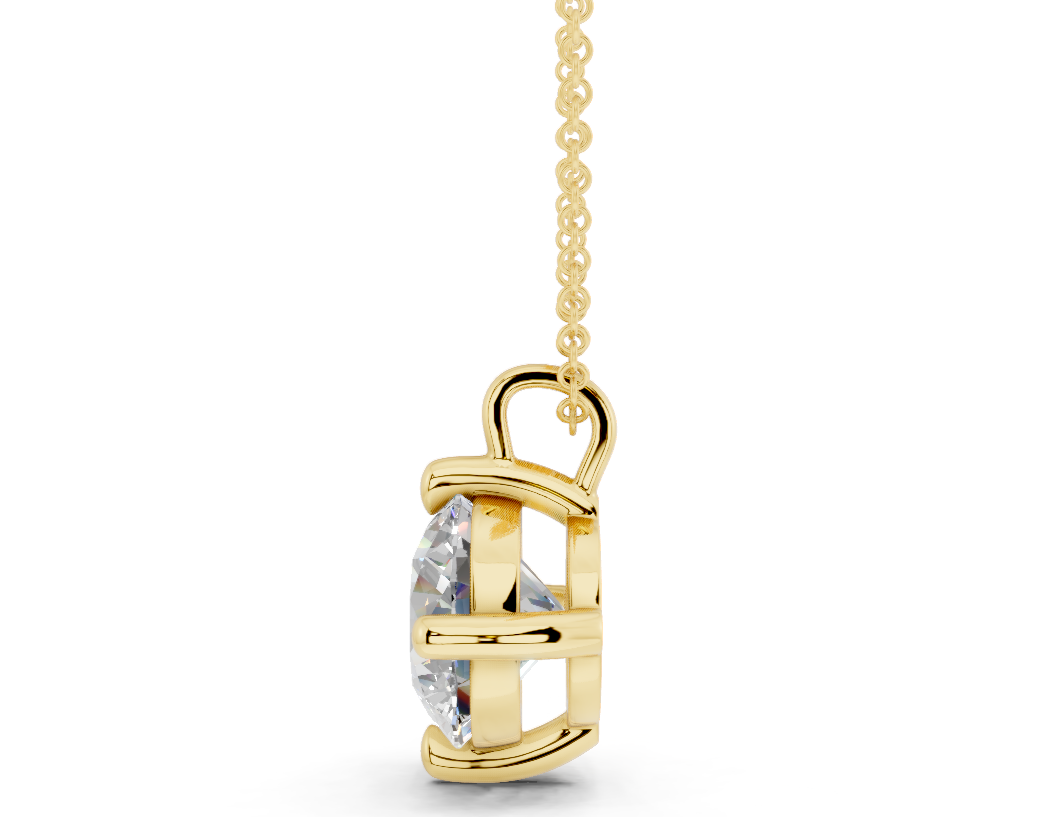Classic Solitaire Round Cut Diamond Necklace