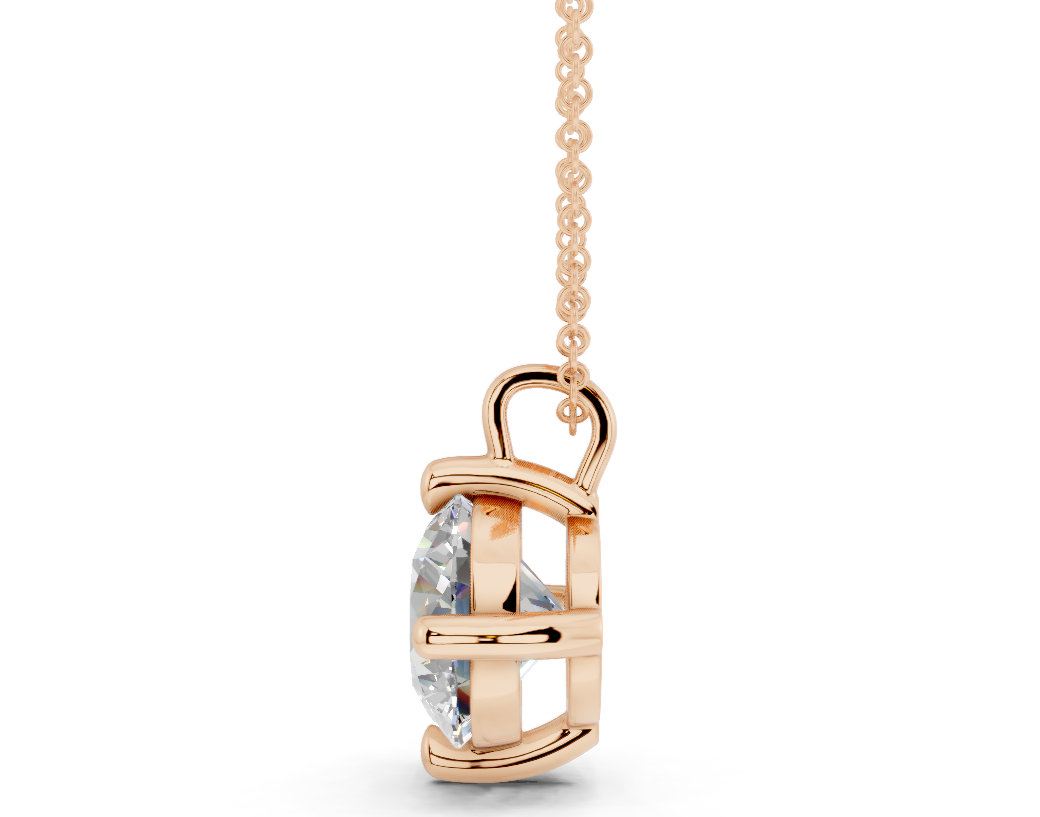 Classic Solitaire Round Cut Diamond Necklace