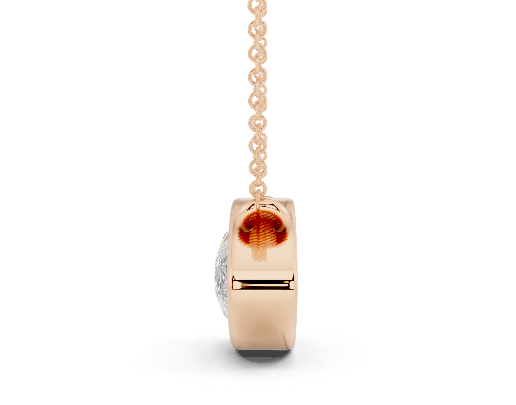 Bezel-set Solitaire Pear Cut Diamond Necklace
