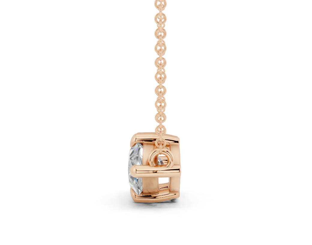 Diamond Solitaire Marquise Cut Diamond Necklace
