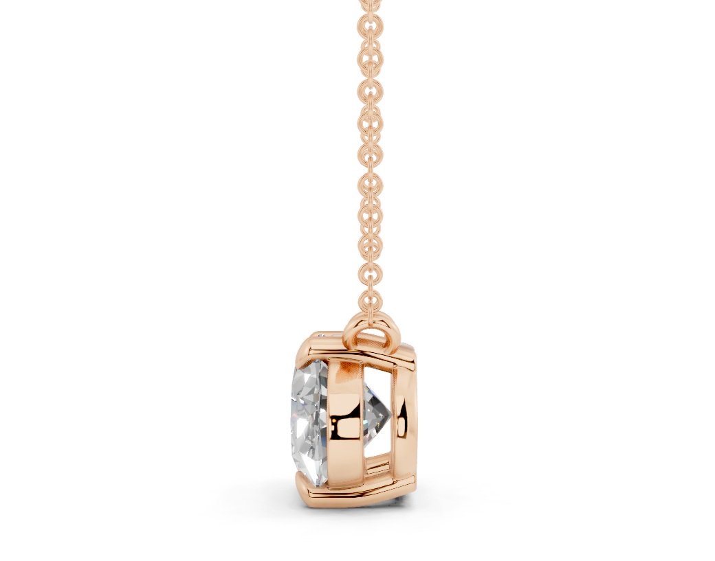 Diamond Solitaire Oval Cut Diamond Necklace