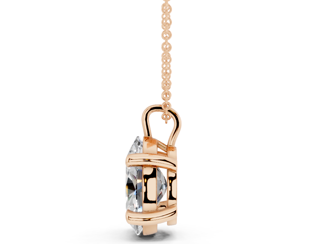 Classic Solitaire Oval Cut Diamond Necklace